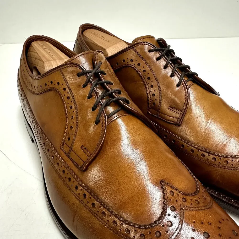 NEW HEELS Allen Edmonds x Ralph Lauren Brown Longwing Wingtip Made in USA 11.5